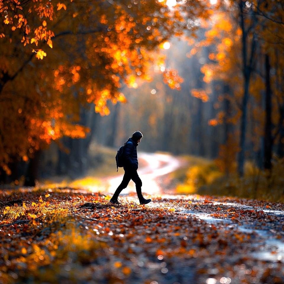 Momen Tenang Melalui Jejak Langkah Sendiri